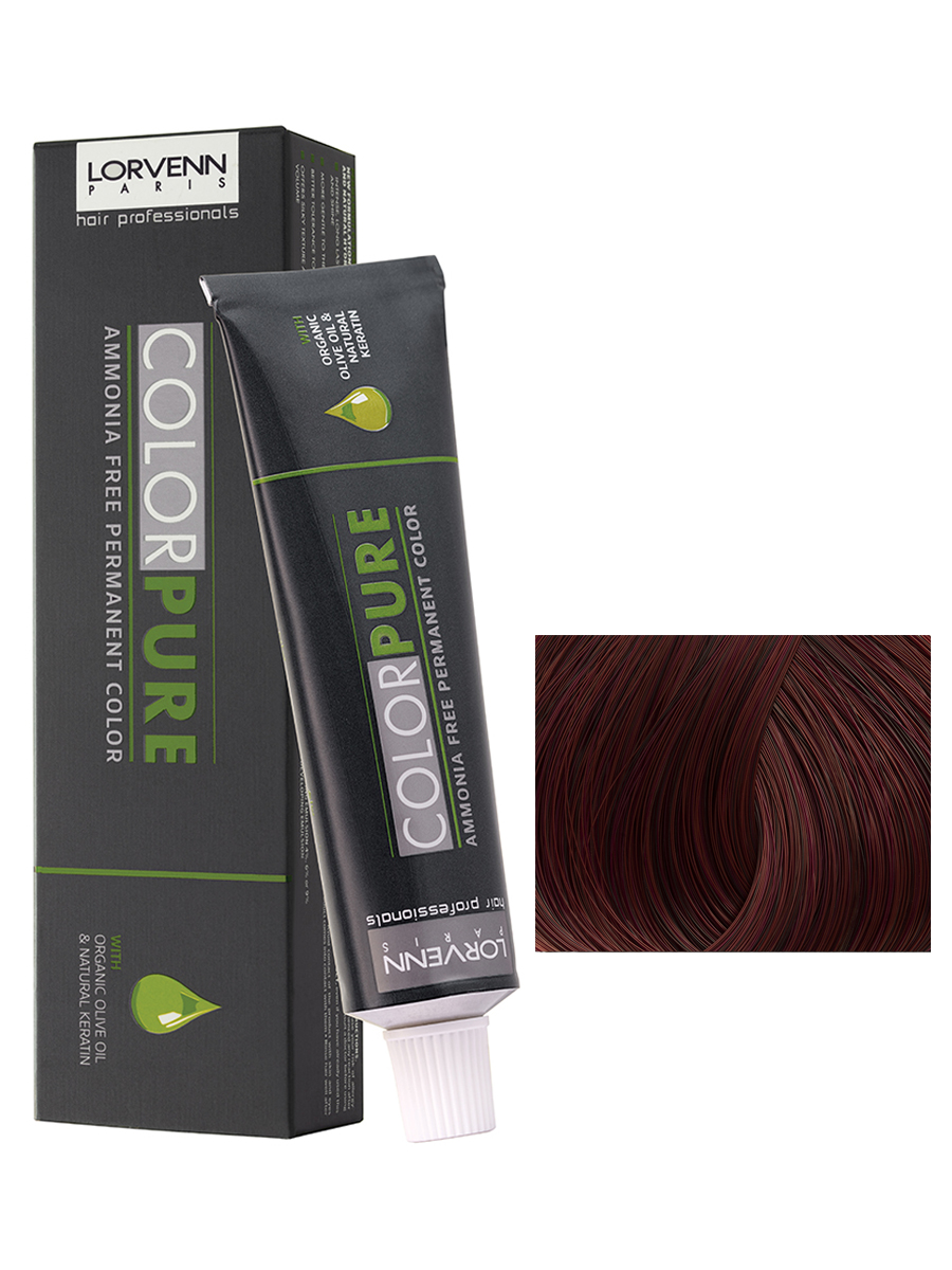 Краска LORVENN HAIR PROFESSIONALS COLOR PURE 5.62 каштановый красно-рубиновый 50 мл