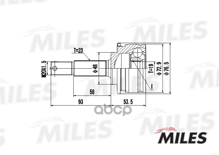 

Шрус Nissan Micra 1.0 92-00 Нар. Miles ga20301