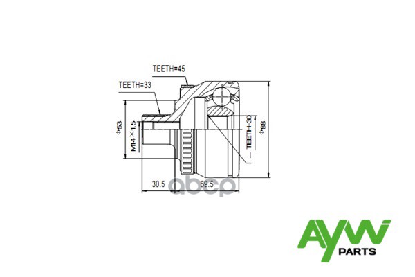 

Шрус AYWIparts AW1510013A