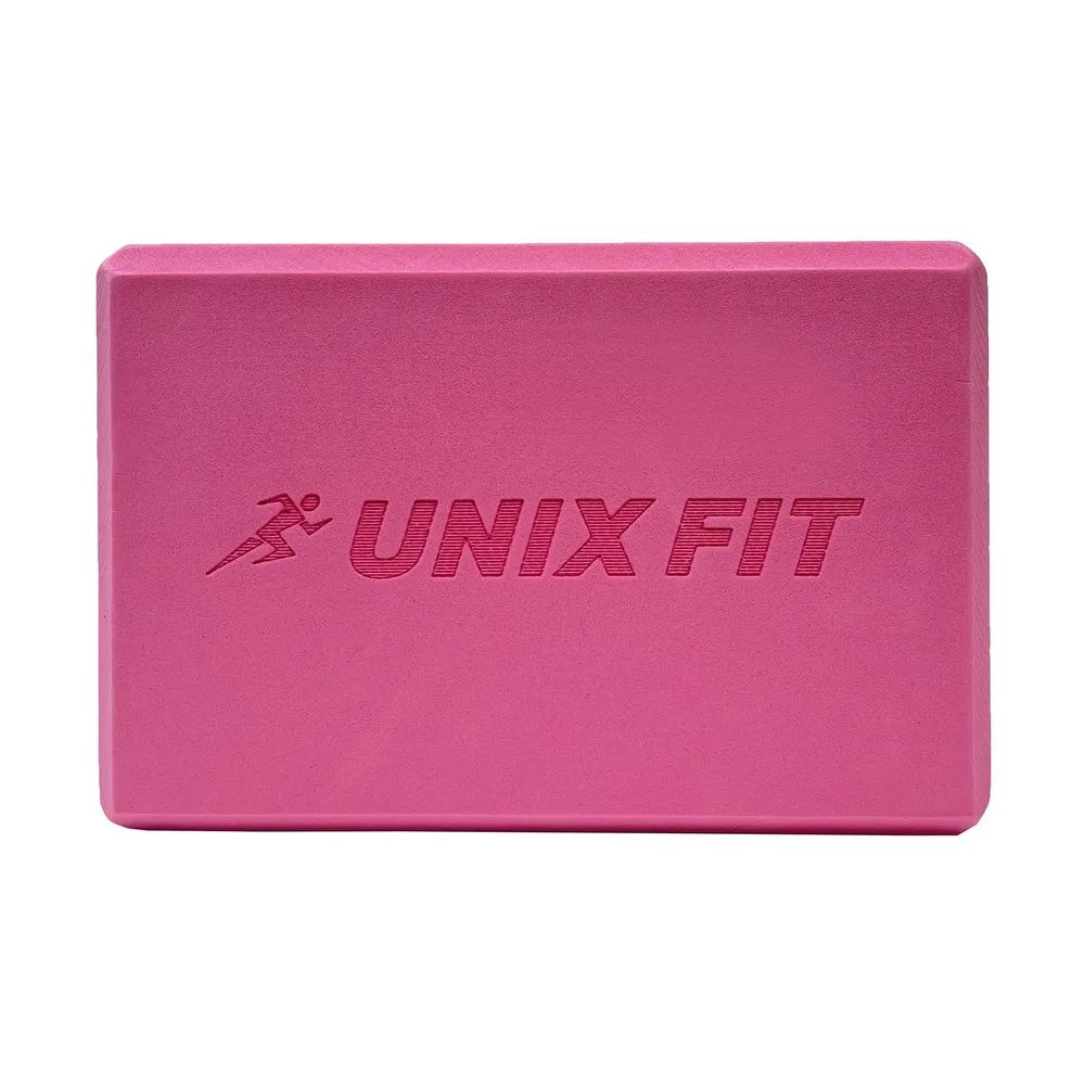 Блок для йоги и фитнеса UNIX Fit 200g двухцветный,  кирпич для фитнеса, 23 х 15 х 7 см