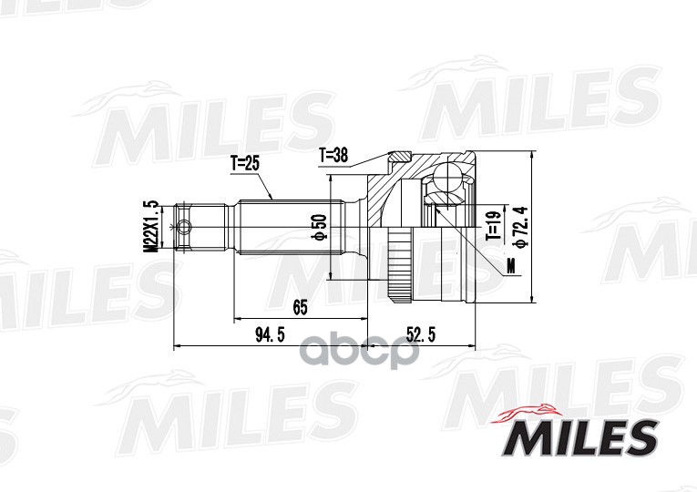 

Шрус Hyundai Atos 1.0/1.1 01- Нар.(Abs) Miles GA20162