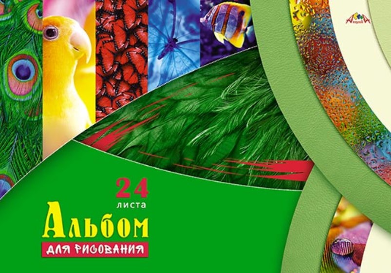 

Альбом для рисования на гребне, 24 листа, А4, Яркие плашки