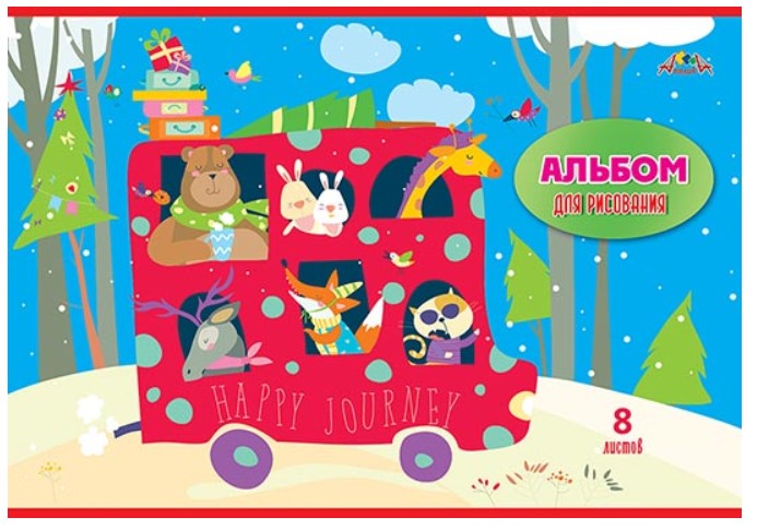 

Альбом для рисования на скрепке, 8 листов, А4, обложка мелованный картон. Путешествие