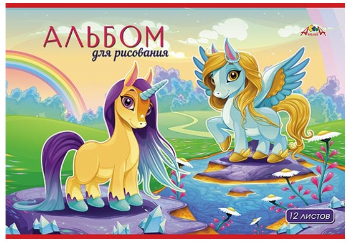 

Альбом для рисования, 12 листов, А4, на скрепке, "Сказочные подружки"
