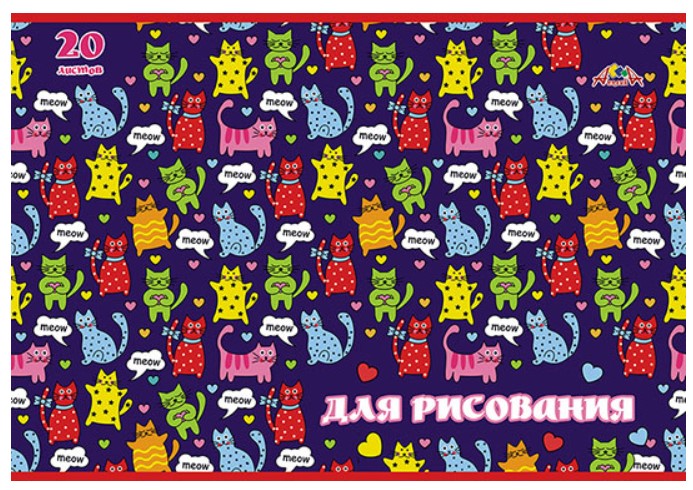 

Тетрадь для рисования на скрепке, 20 листов, А4, "Паттерн. Кошки"