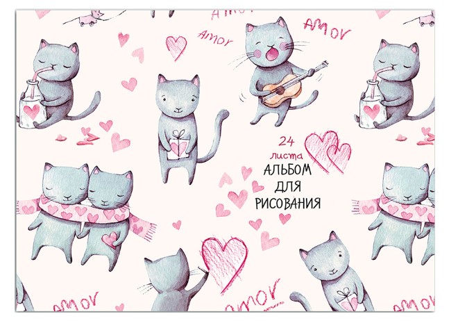 

Альбом для рисования Жизнь котиков-1, А4, 24 листа