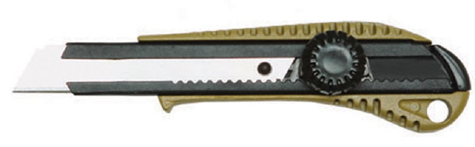 фото Нож канцелярский 18 мм, сегмент, напр, круг.фикс, мет.корпус skrab 26724