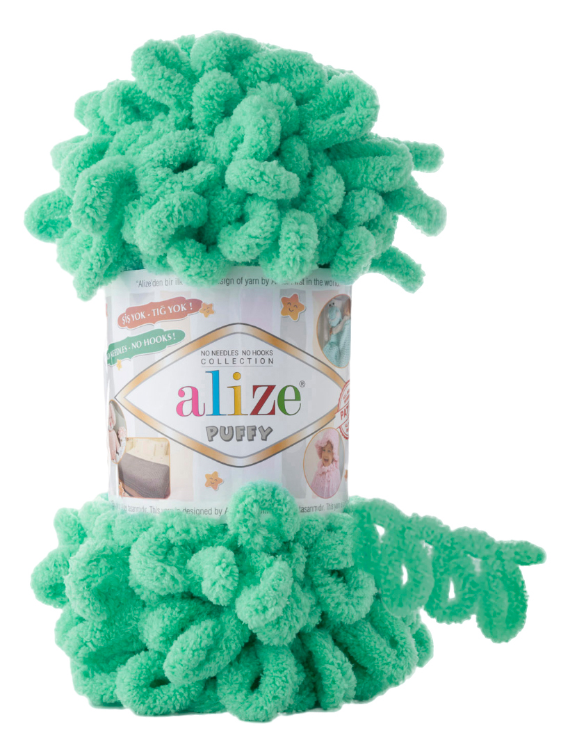 

Пряжа ALIZE Puffy (741), мята, 5 шт. по 100 г, Зеленый