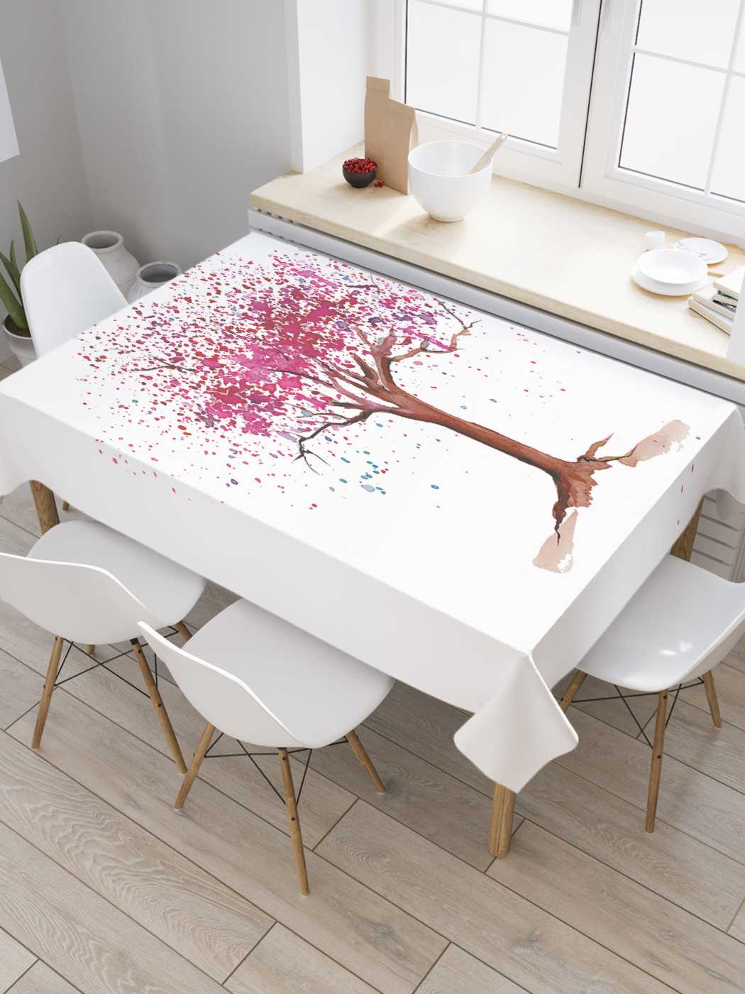 

Скатерть прямоугольная JoyArty "Одинокое цветение" из сатена, 120x145 см, Розовый, Одинокое цветение