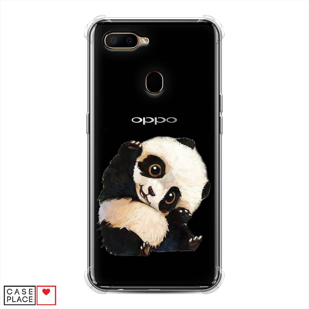 фото Противоударный силиконовый чехол "большеглазая панда" на oppo a5s awog