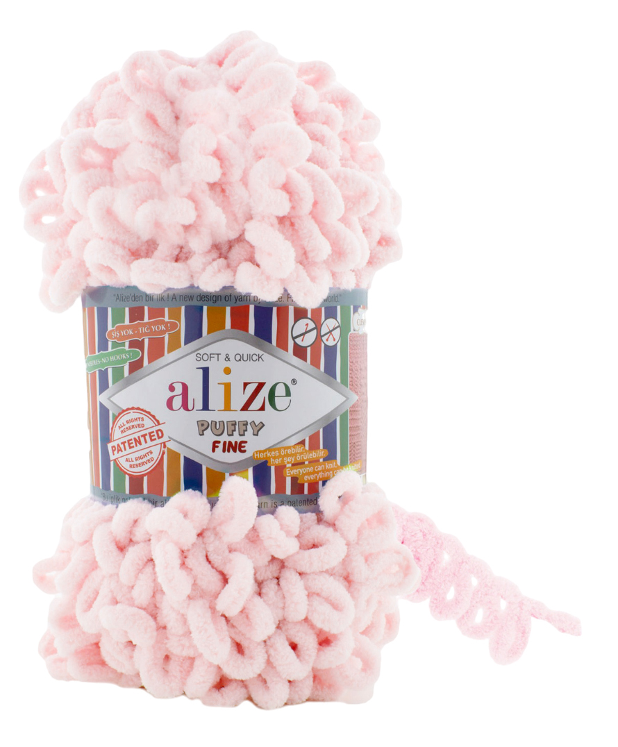 

Пряжа ALIZE Puffy Fine 14 (639), бледно-розовый, 5 шт. по 100 г
