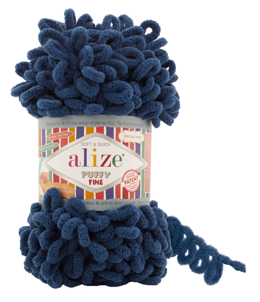 

Пряжа ALIZE Puffy Fine 14 (93), синий, 5 шт. по 100 г