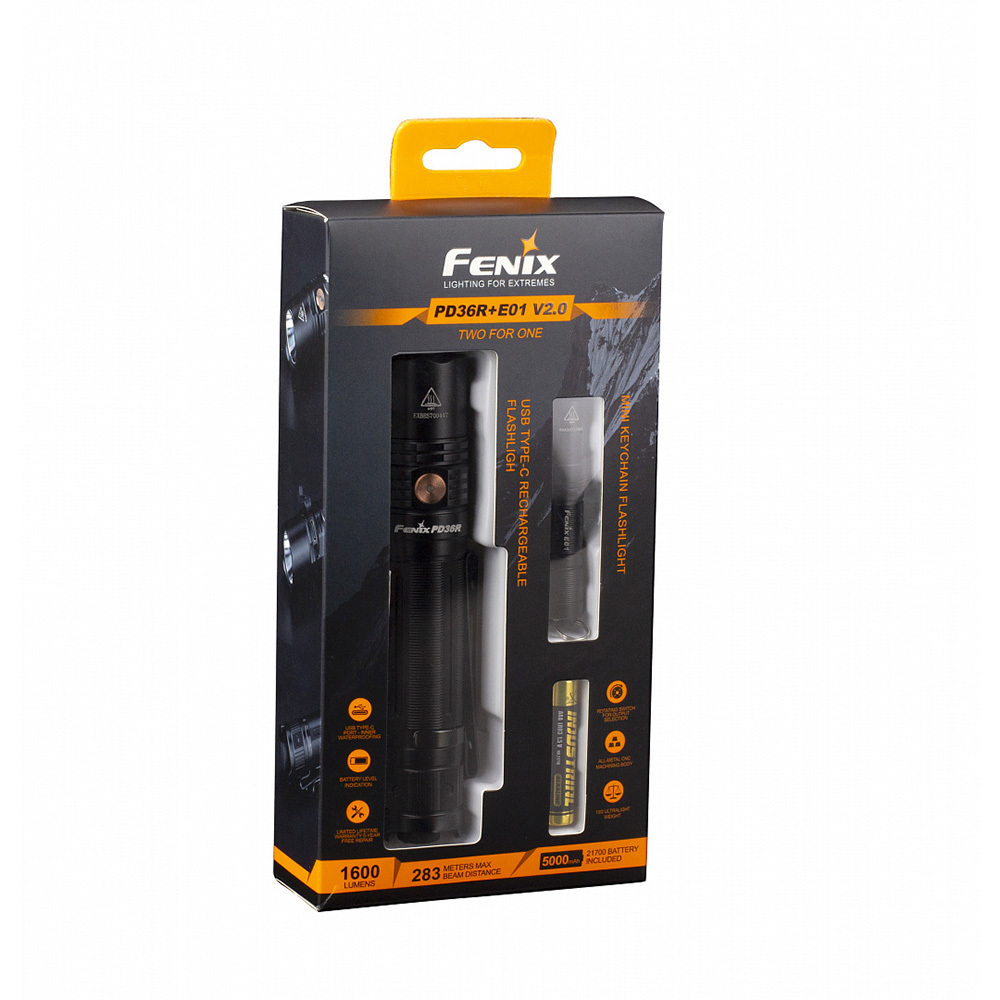 фото Набор fenix pd36r led flashlight+e01 v2.0