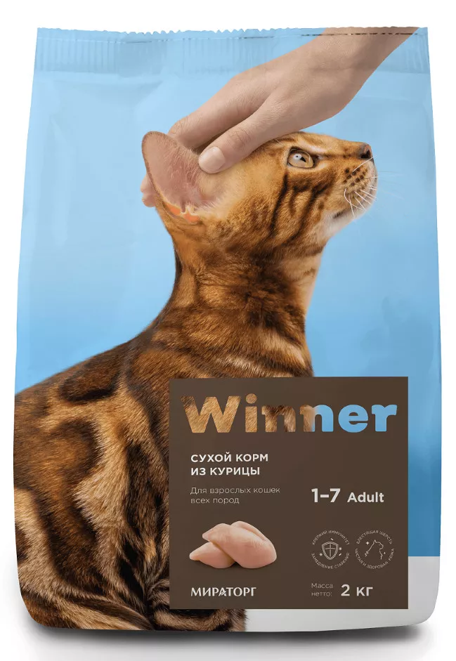 фото Сухой корм для кошек winner, курица, 2 кг