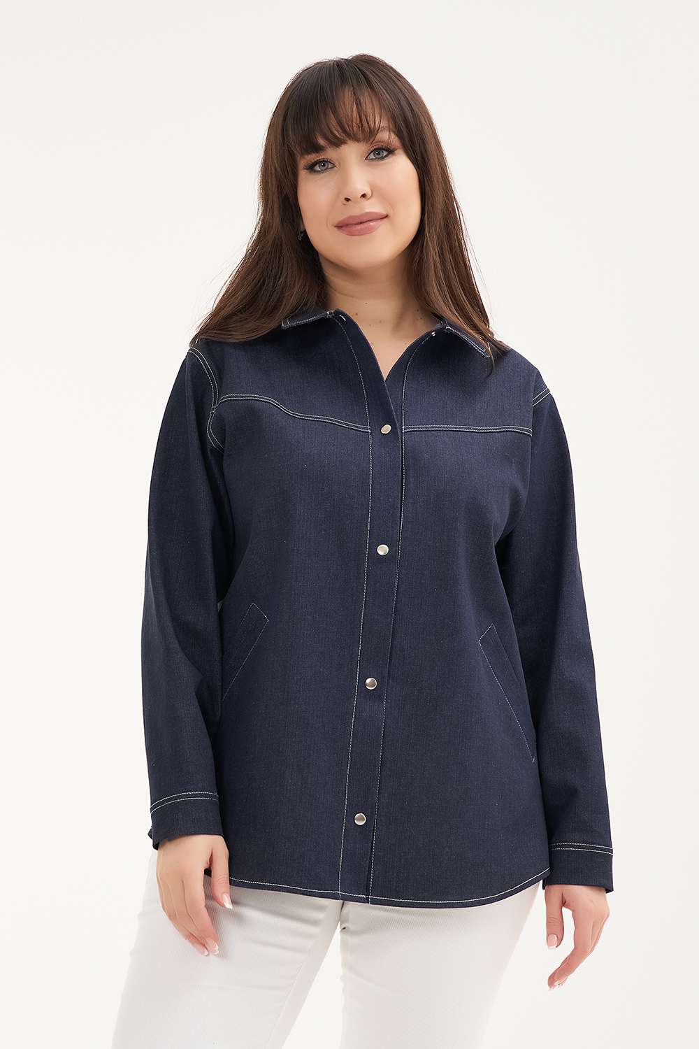Рубашка женская OLSI 2317001 синяя 60 RU