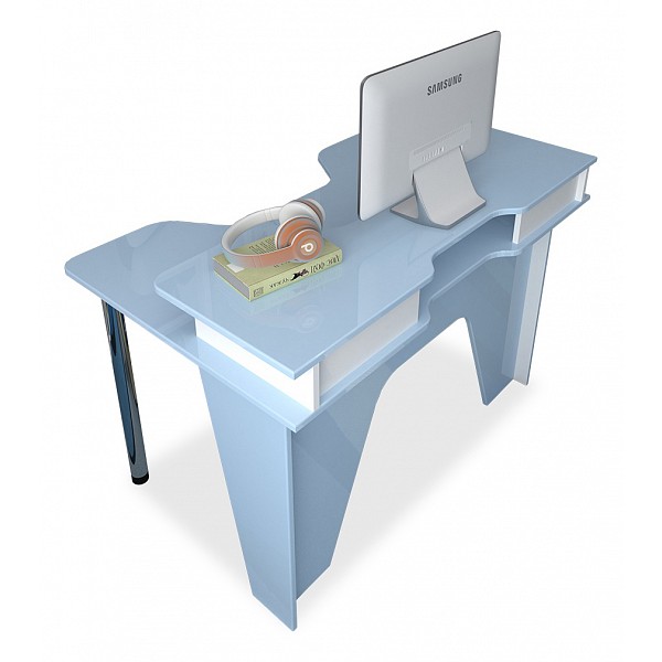 фото Компьютерный стол мебелеф мебелеф-15, голубой мебелефф