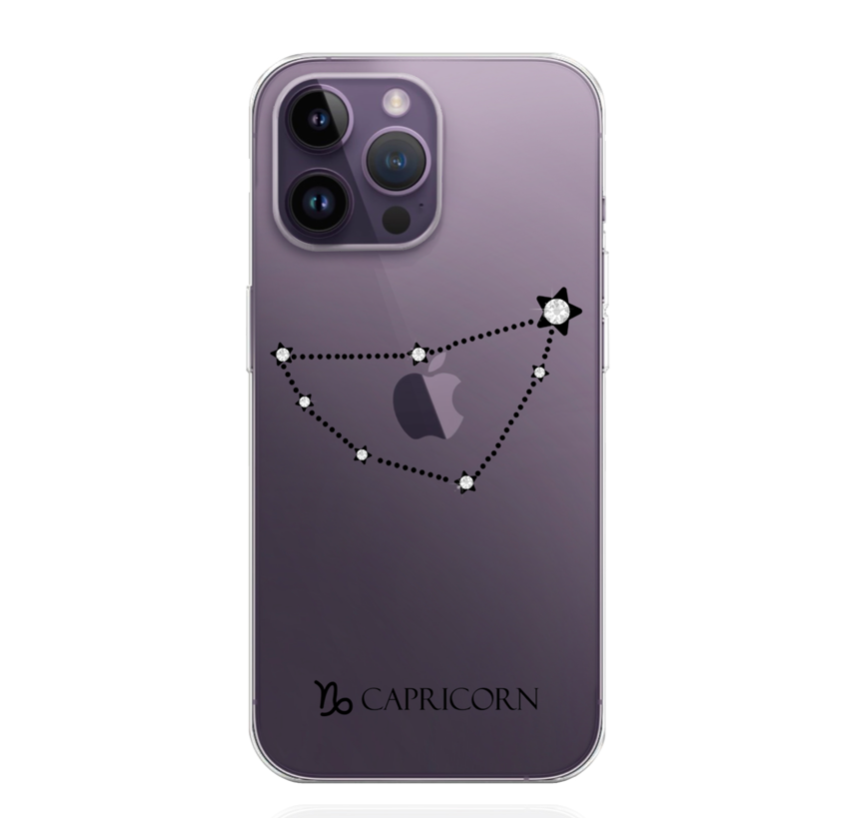 фото Чехол musthavecase для iphone 14 pro max с инкрустацией кристаллами lux козерог