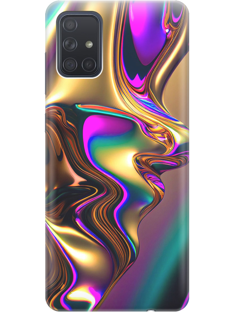 

Силиконовый чехол на Samsung Galaxy A71 с принтом "Золотистая абстракция", Прозрачный;золотистый;фиолетовый, 722411431