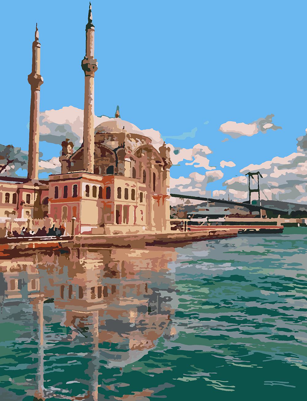 

Картина по номерам Красиво Красим Мечеть Ортакёй в Стамбуле, 80 х 120 см, Мечеть Ортакёй в Стамбуле