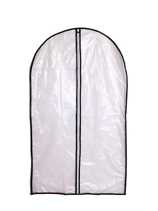 фото Полиэтиленовый чехол для одежды на молнии (размер, 60x137, цвет: серый) markethot