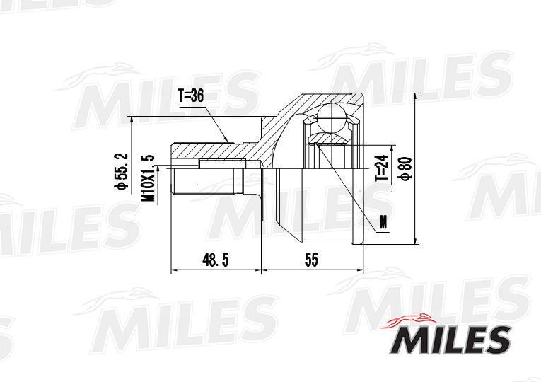 

Шрус Mazda 3 2.3 03- Нар. Miles GA20209