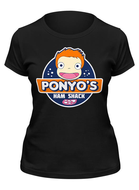 

Футболка женская Printio Рыбка поньо на утёсе черная 2XL, Черный, Рыбка поньо на утёсе