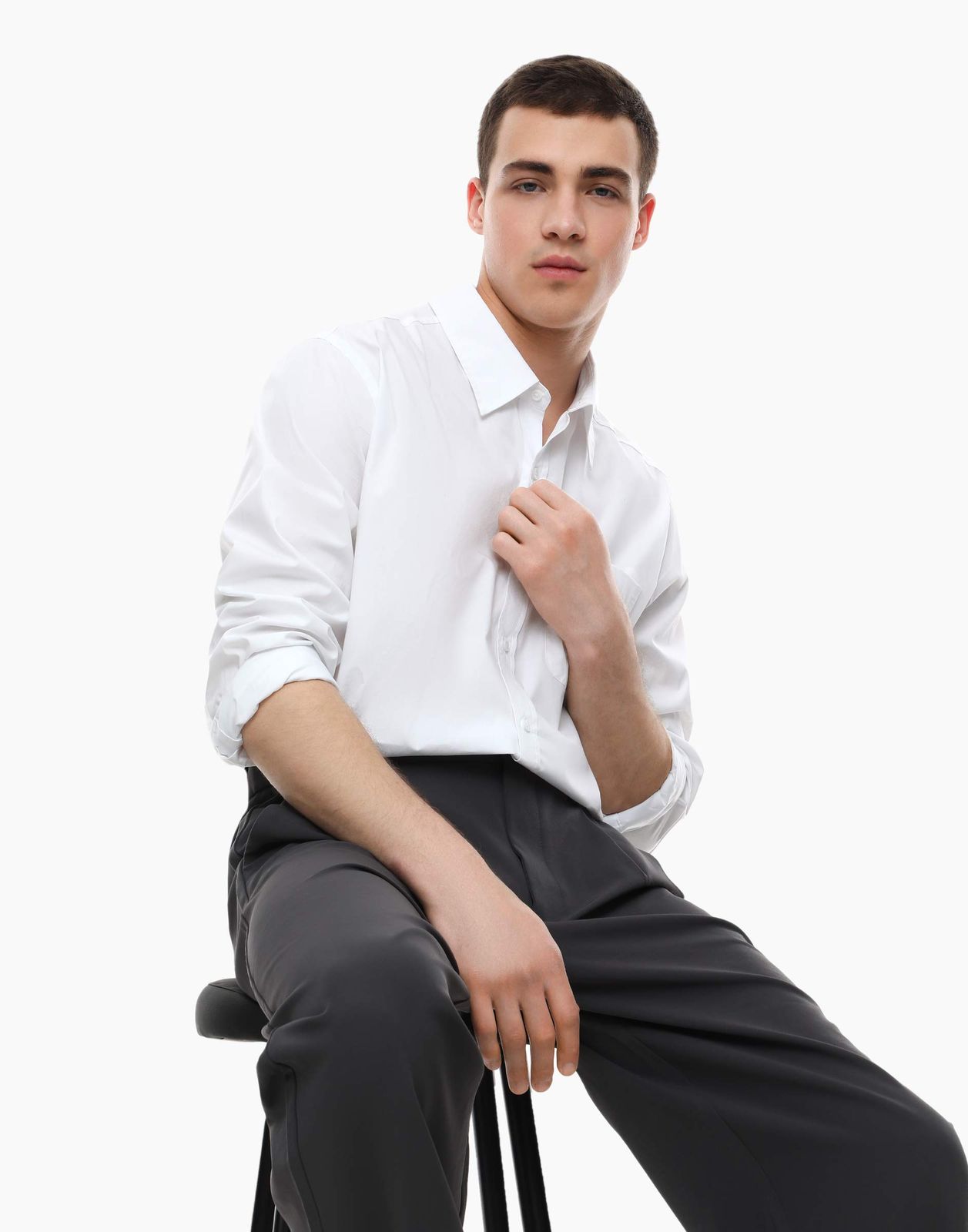 

Рубашка мужская Gloria Jeans BSU000407 белая XXS (36-38), Белый, BSU000407