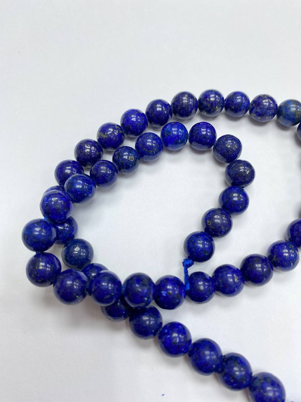 

Бусины из лазурита шарик 8 мм, длина 39 см, 47 бусин, 50 гр, Синий, beads26