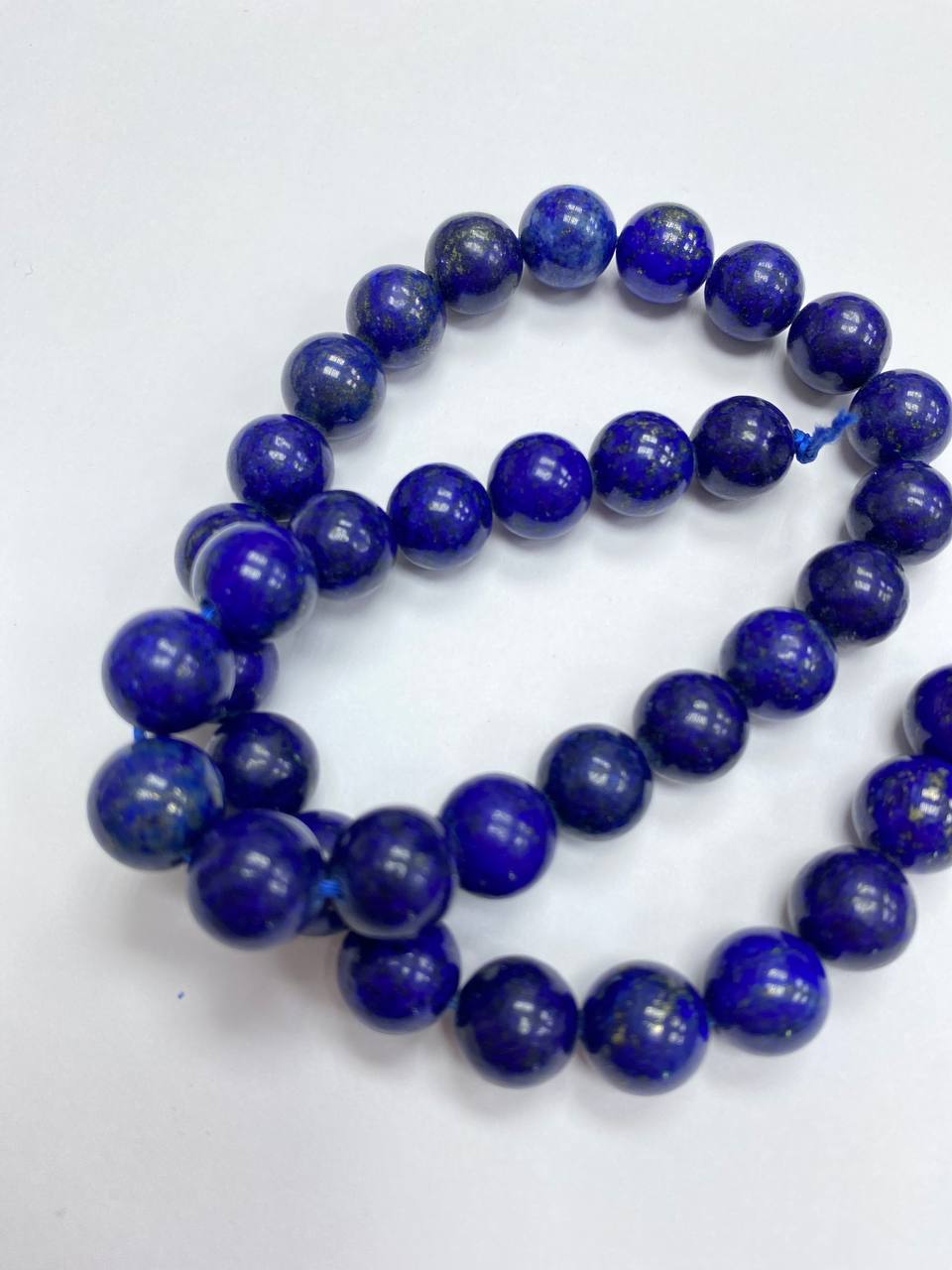 

Бусины из лазурита шарик 10 мм, длина 39 см, 35 бусин, темный 50 гр, Синий, beads25