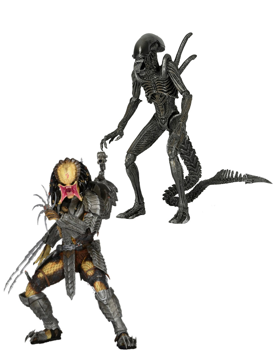 

Фигурки Чужой и Хищник Alien vs. Predator 2 в 1 21,5 и 23 см, Чужой воин и Хищник Шрам Alien vs Predator AVP 2 в 1