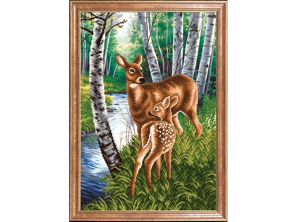 

Рисунок на ткани «Олененок с мамой»