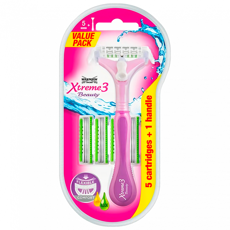 

Wilkinson Schick Xtreme3 Beauty Женский станок д/бритья + кассеты 5 шт