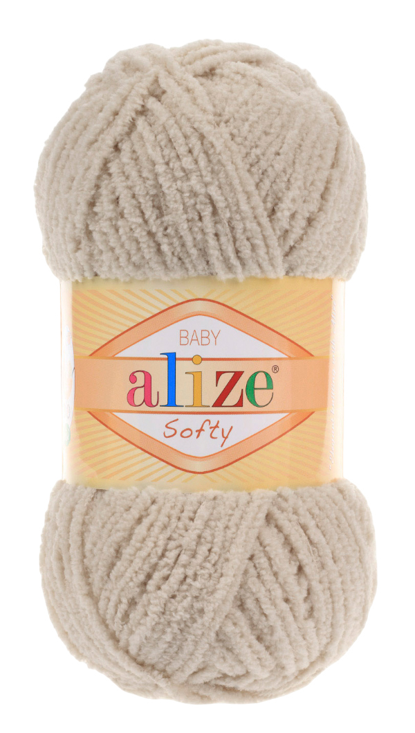 

Пряжа ALIZE Softy (115), светлый фрез, 5 шт. по 50 г, Бежевый