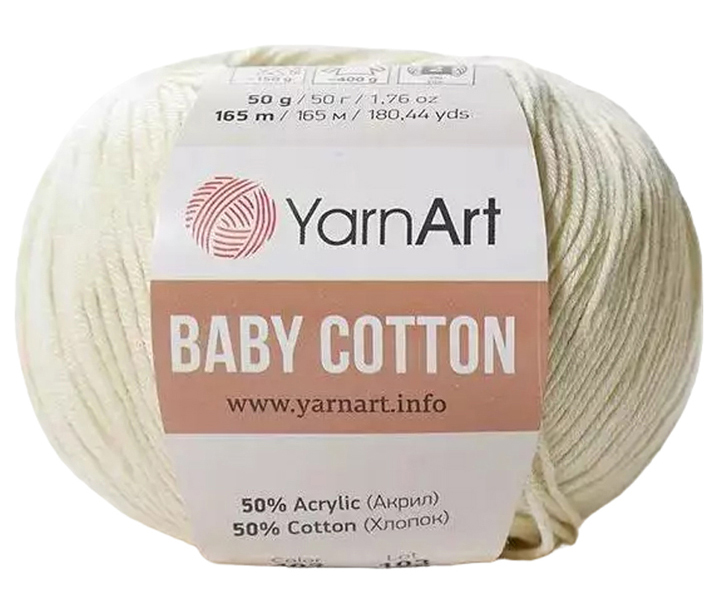 

Пряжа YarnArt Baby cotton (402), суровый, 5 шт. по 50 г