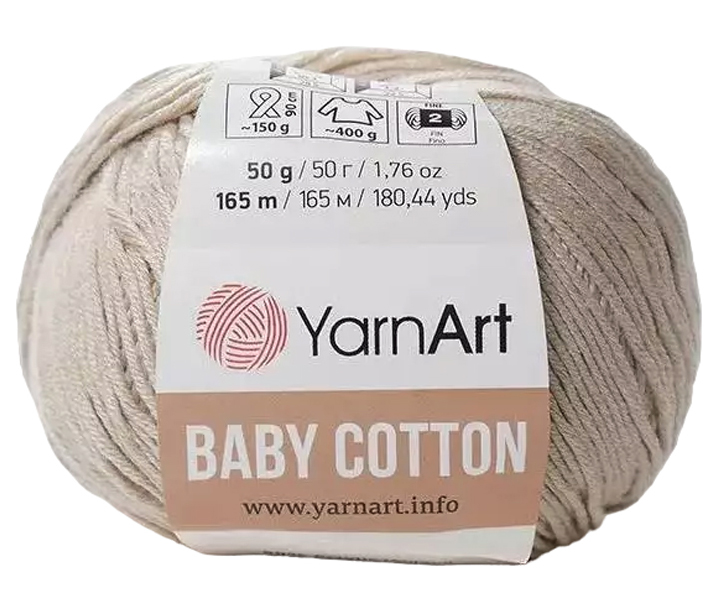

Пряжа YarnArt Baby cotton (403), жемчуг, 5 шт. по 50 г