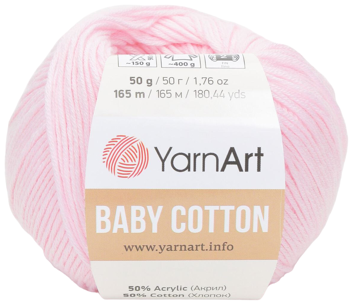 

Пряжа YarnArt Baby cotton (410), бледная роза, 5 шт. по 50 г