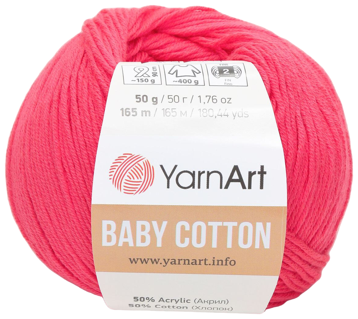 

Пряжа YarnArt Baby cotton (423), светло-малиновый, 5 шт. по 50 г, Красный