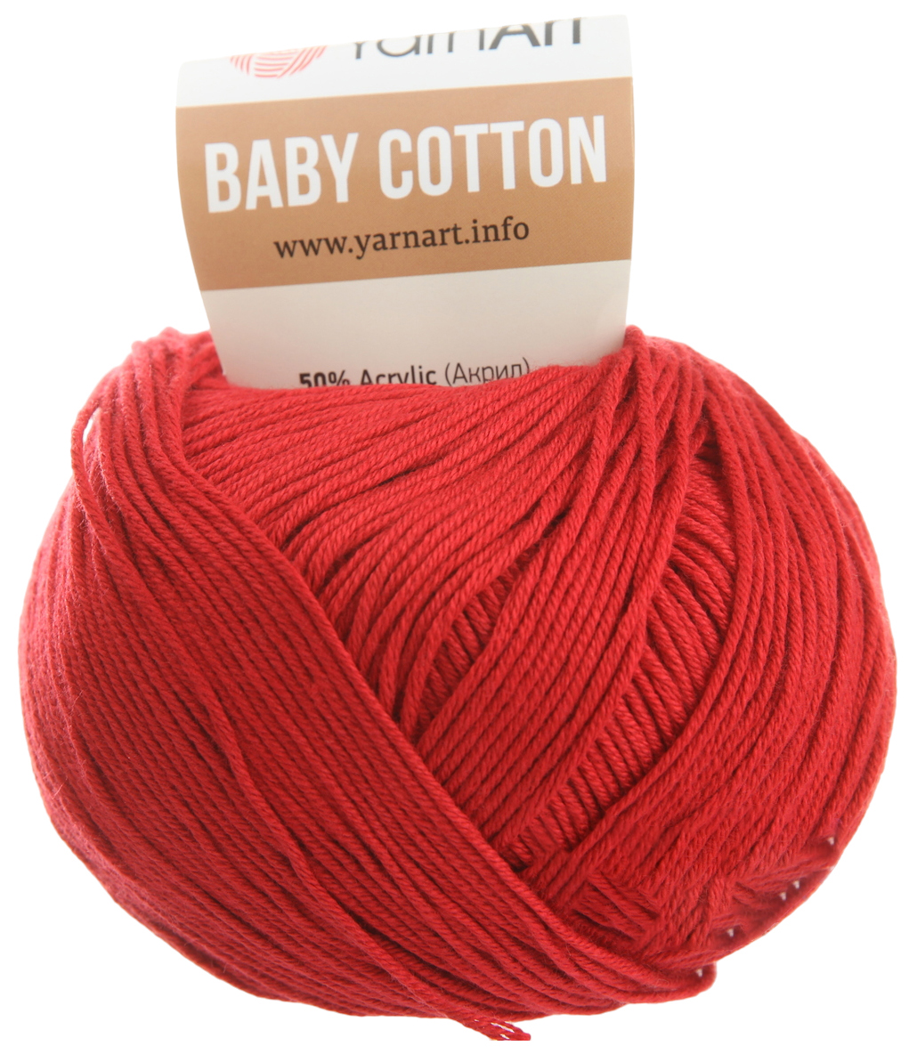

Пряжа YarnArt Baby cotton (427), вишня, 5 шт. по 50 г, Красный