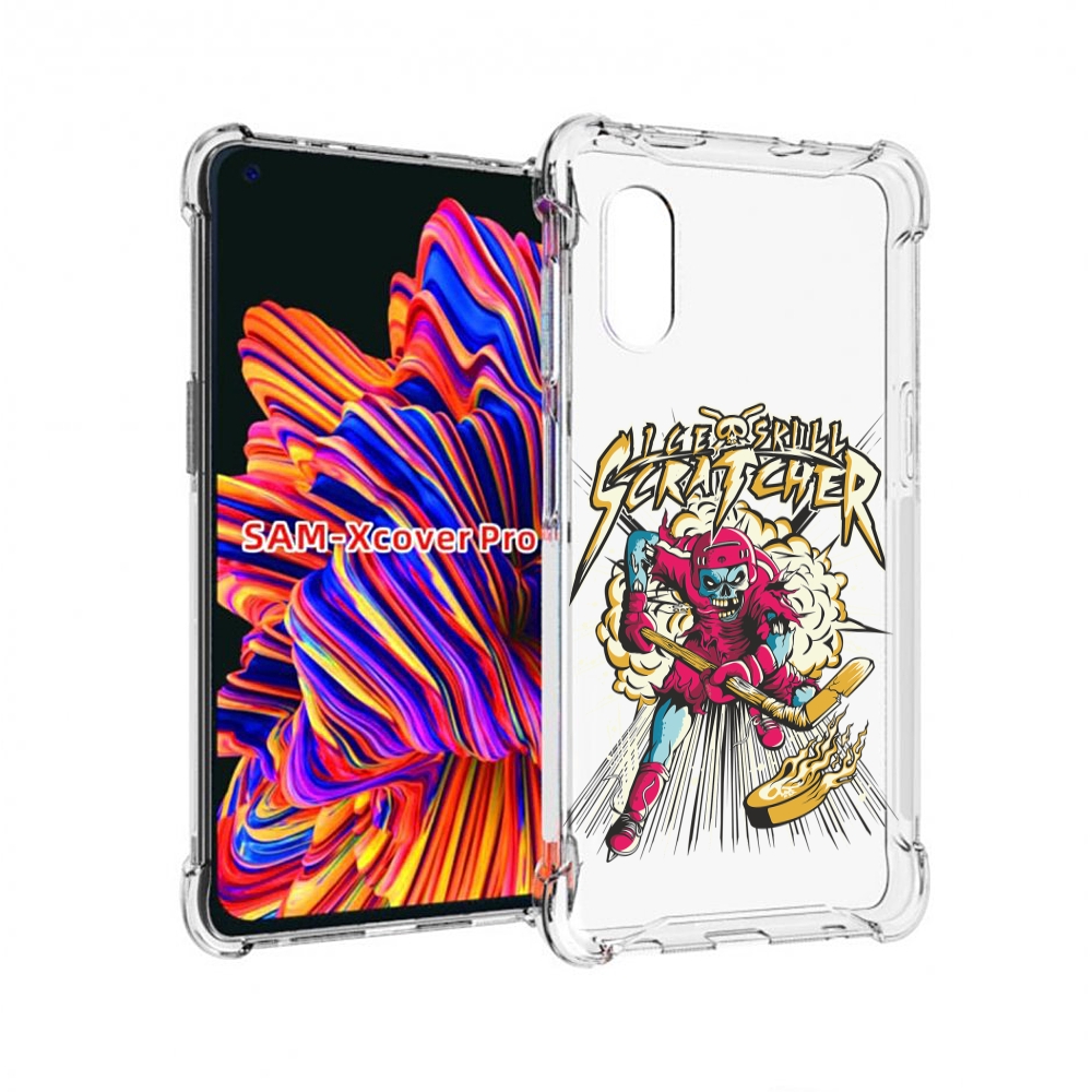 Чехол MyPads нарисованный скелет хоккеист для Samsung Galaxy Xcover Pro 1