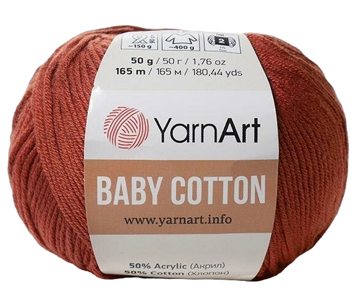 

Пряжа YarnArt Baby cotton (429), терракот, 5 шт. по 50 г