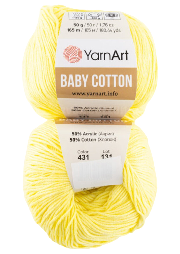 

Пряжа YarnArt Baby cotton (431), светло-желтый, 5 шт. по 50 г