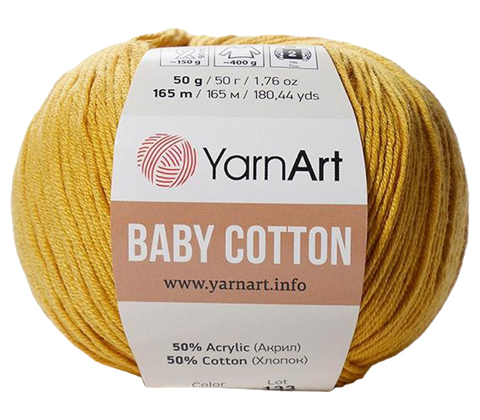 

Пряжа YarnArt Baby cotton (433), охра, 5 шт. по 50 г