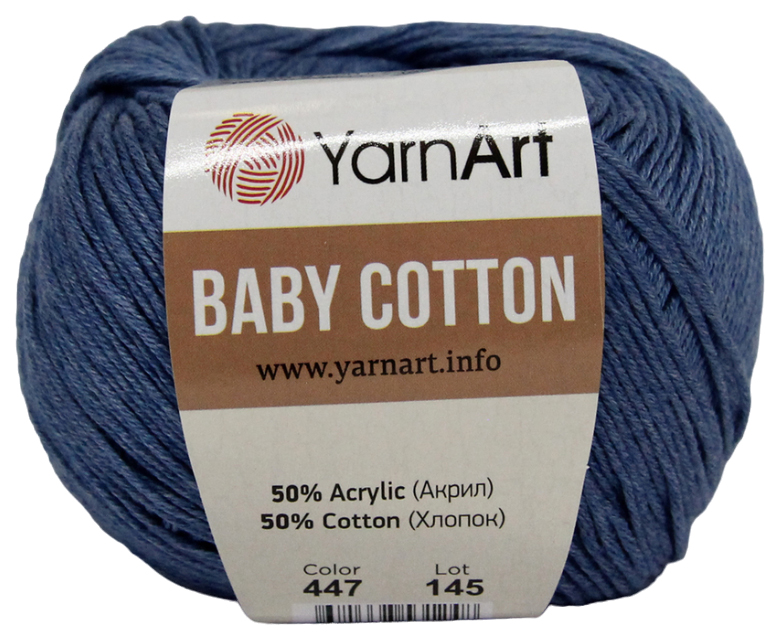 

Пряжа YarnArt Baby cotton (447), джинс меланж, 5 шт. по 50 г