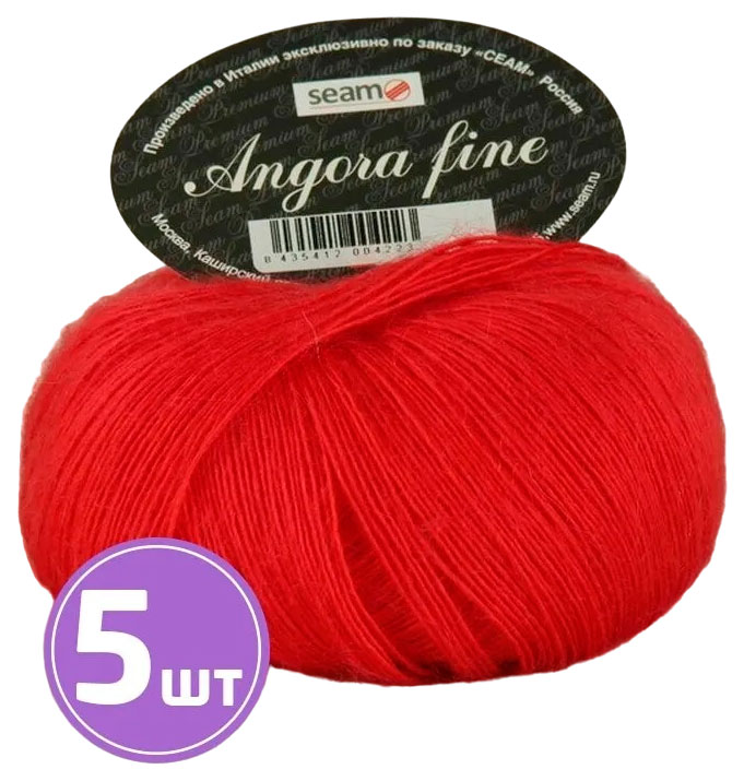 

Пряжа SEAM Angora fine (181763), карм, 5 шт. по 50 г, Красный