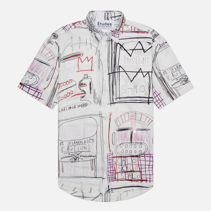 Мужская рубашка Etudes x Jean-Michel Basquiat Lyrique All Over Print белый, Размер 46