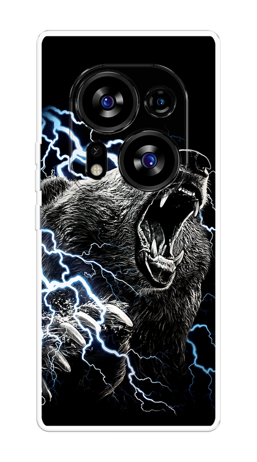 

Чехол на Tecno Phantom X2/X2 Pro "Гроза и медведь", Черный;серый;серебристый, 303250-1
