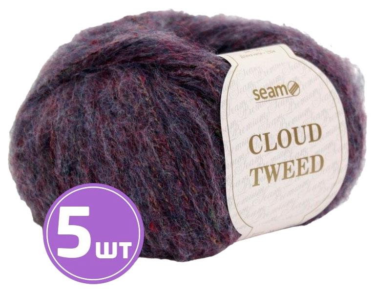 

Пряжа SEAM Cloud Tweed (49723), слива меланж, 5 шт. по 50 г, Фиолетовый