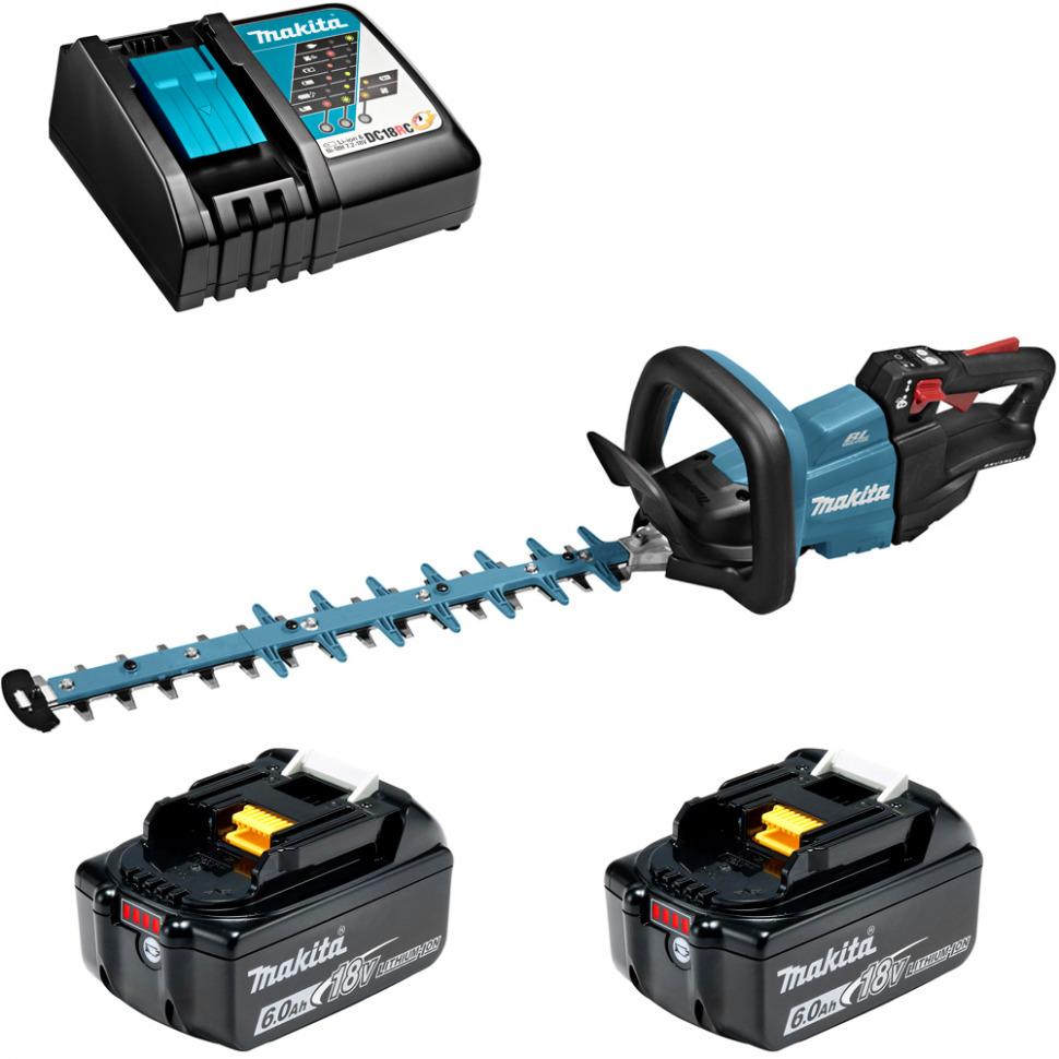 

Кусторез аккумуляторный Makita DUH502RG2 18В 2x6Ач, з/у, DUH502RG2