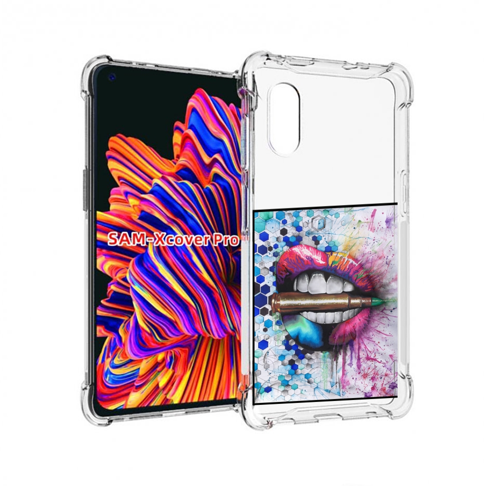 

Чехол MyPads разноцветные губы с пулей для Samsung Galaxy Xcover Pro 1, Прозрачный, Tocco