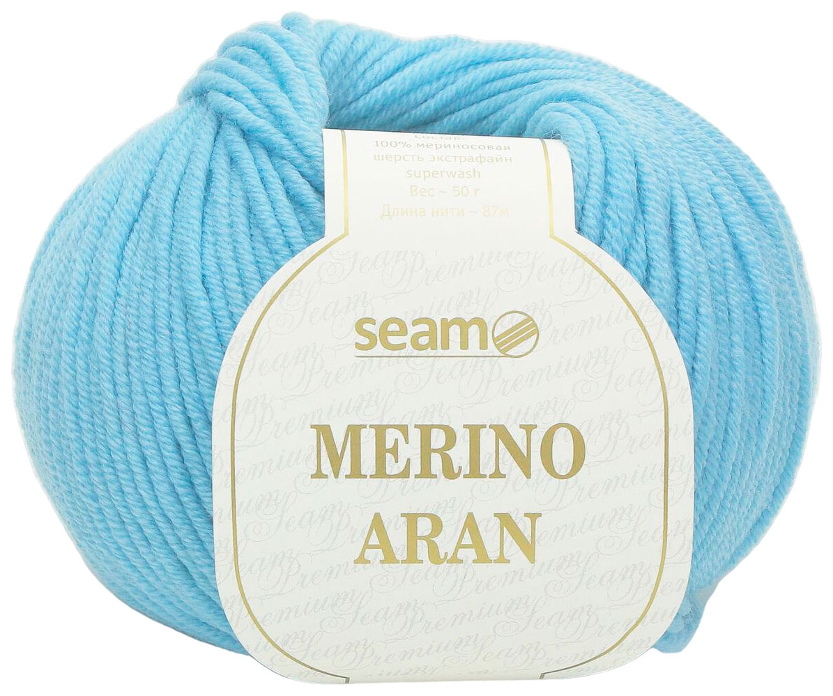 

Пряжа SEAM Merino Aran (08), светло-голубой, 5 шт. по 50 г